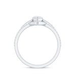 Pear Cut Moonstone Trio Wedding Ring Set with Moissanite