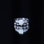 Cushion Cut Ethiopian Opal Wedding Ring Set with Moissanite