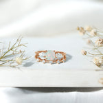 Cushion Cut Ethiopian Opal Wedding Ring Set with Moissanite