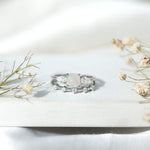 Cushion Cut Ethiopian Opal Wedding Ring Set with Moissanite