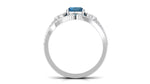Cushion Cut London Blue Topaz Designer Wedding Ring Set with Diamond Band