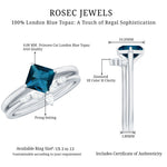 Princess Cut London Blue Topaz Designer Wedding Ring Set for Women