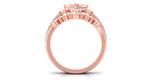 2.5 CT Morganite and Moissanite Statement Wedding Ring Set
