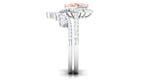 2.5 CT Morganite and Moissanite Statement Wedding Ring Set