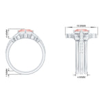 1.75 CT Princess Cut Morganite and Moissanite Trio Wedding Ring Set