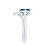 6mm Princess Cut London Blue Topaz and Diamond Wedding Ring Set