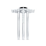 Certified 5mm Princess Cut Black Onyx Wedding Rings Set with Moissanite Band