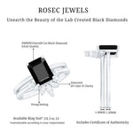 Lab Created Black Diamond Solitaire Wedding Ring Set with Diamond