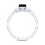 Lab Created Black Diamond Solitaire Wedding Ring Set with Diamond