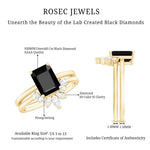 Lab Created Black Diamond Solitaire Wedding Ring Set with Diamond