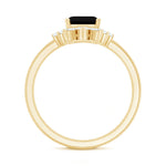 Lab Created Black Diamond Solitaire Wedding Ring Set with Diamond