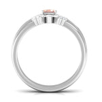 Emerald Cut Morganite Wedding Ring Set with Diamond