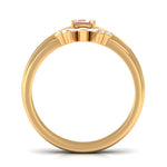 Emerald Cut Morganite Wedding Ring Set with Diamond