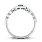 London Blue Topaz and Diamond Vintage Inspired Wedding Ring Set
