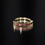 Certified Garnet Half Eternity Ring in Yellow Gold Plated Silver