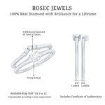 Real Diamond Minimal Wedding Ring Set