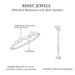 Certified D-Vs1 Quality Moissanite Half Eternity Band Ring in Silver