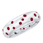1 CT Scattered Ruby Silver Band Ring