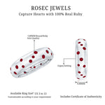 1 CT Scattered Ruby Silver Band Ring