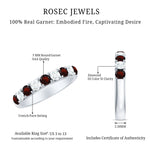 Genuine Garnet Diamond Half Eternity Wedding Ring