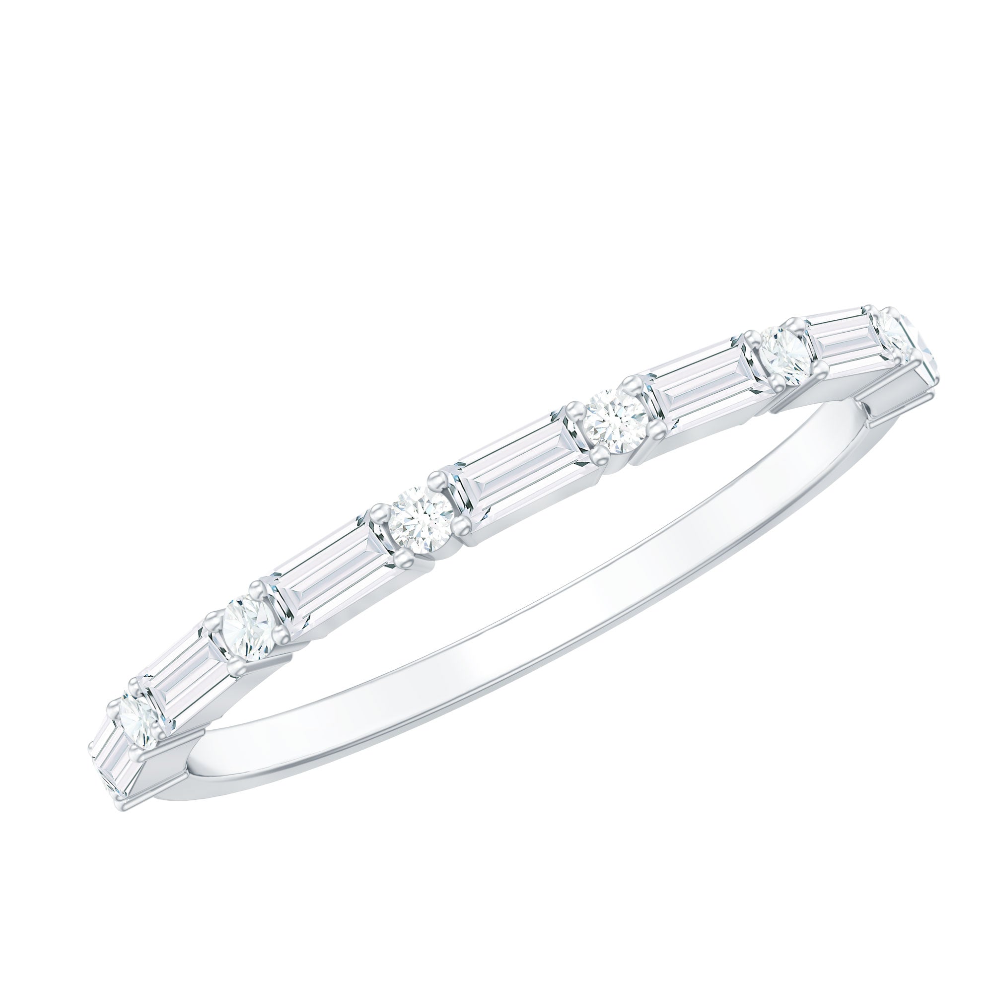 Minimalist Moissanite Stackable Wedding Ring for Women