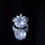 Cubic Zirconia Floral Inspired Wedding Ring Set For Women