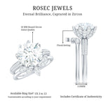 Cubic Zirconia Floral Inspired Wedding Ring Set For Women