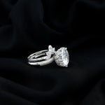 Cubic Zirconia Floral Inspired Wedding Ring Set For Women