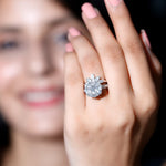 Cubic Zirconia Floral Inspired Wedding Ring Set For Women