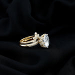 Cubic Zirconia Floral Inspired Wedding Ring Set For Women