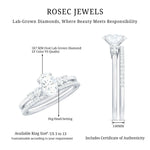 Certified 5X7 MM Oval Lab Grown Diamond Bridal Ring Set
