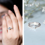 Certified 5X7 MM Oval Lab Grown Diamond Bridal Ring Set