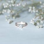 Certified 5X7 MM Oval Lab Grown Diamond Bridal Ring Set