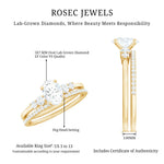 Certified 5X7 MM Oval Lab Grown Diamond Bridal Ring Set