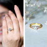 Certified 5X7 MM Oval Lab Grown Diamond Bridal Ring Set