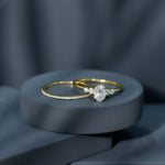 Certified 5X7 MM Oval Lab Grown Diamond Bridal Ring Set