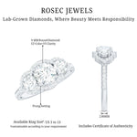Certified Lab Grown Diamond 3 Stone Engagement Ring