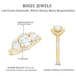 Certified Lab Grown Diamond 3 Stone Engagement Ring