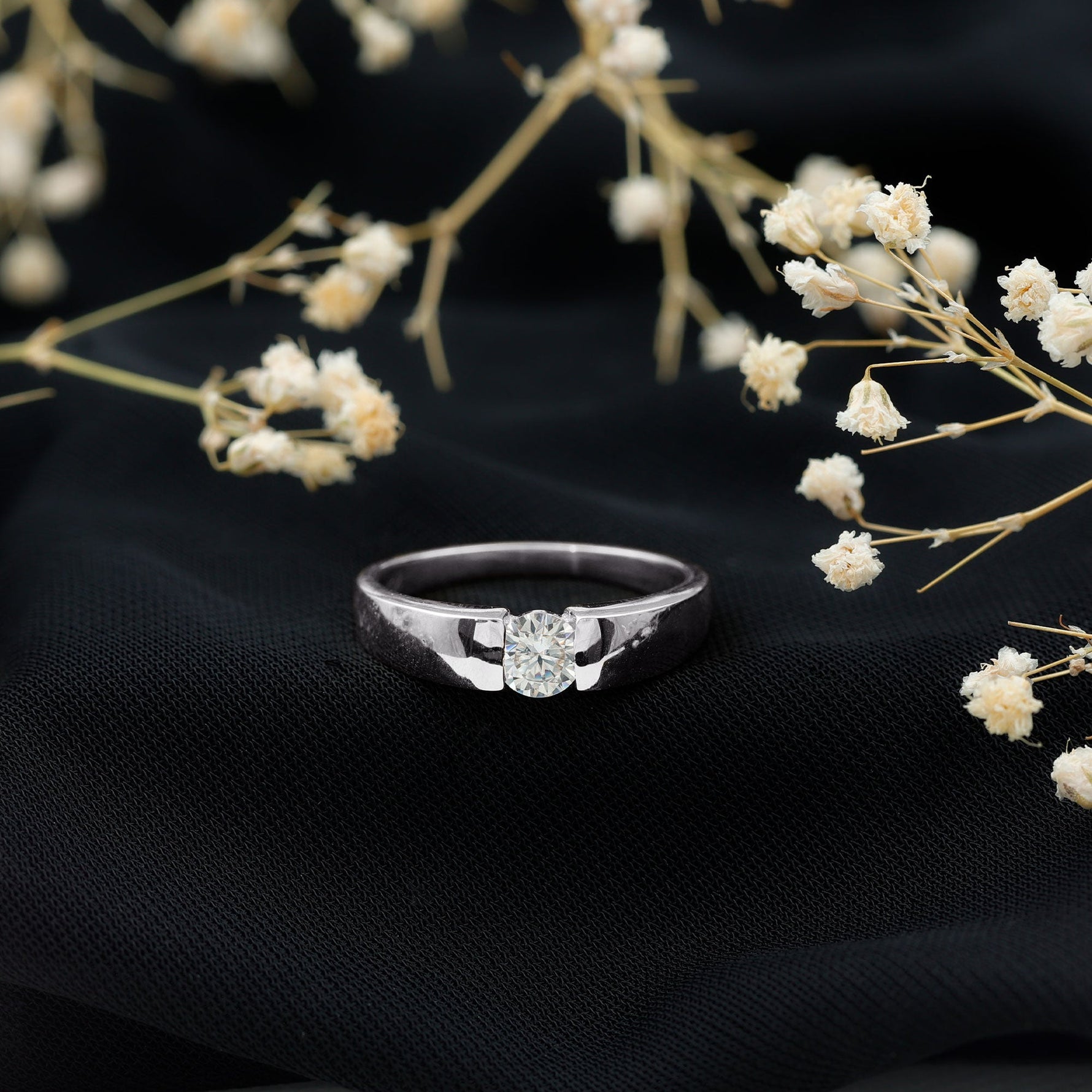 Lab Grown Diamond 5 MM Solitaire Band Ring