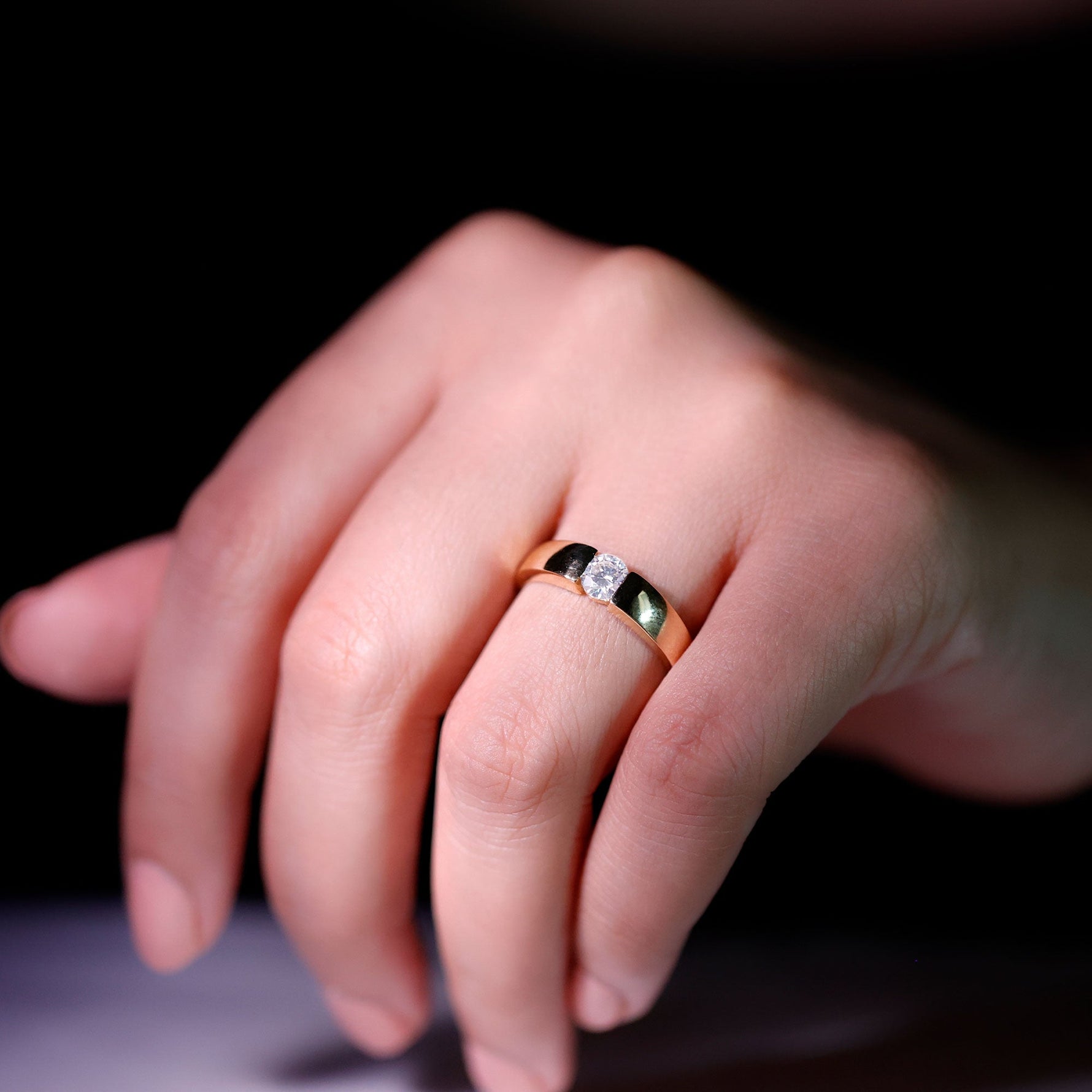 Lab Grown Diamond 5 MM Solitaire Band Ring