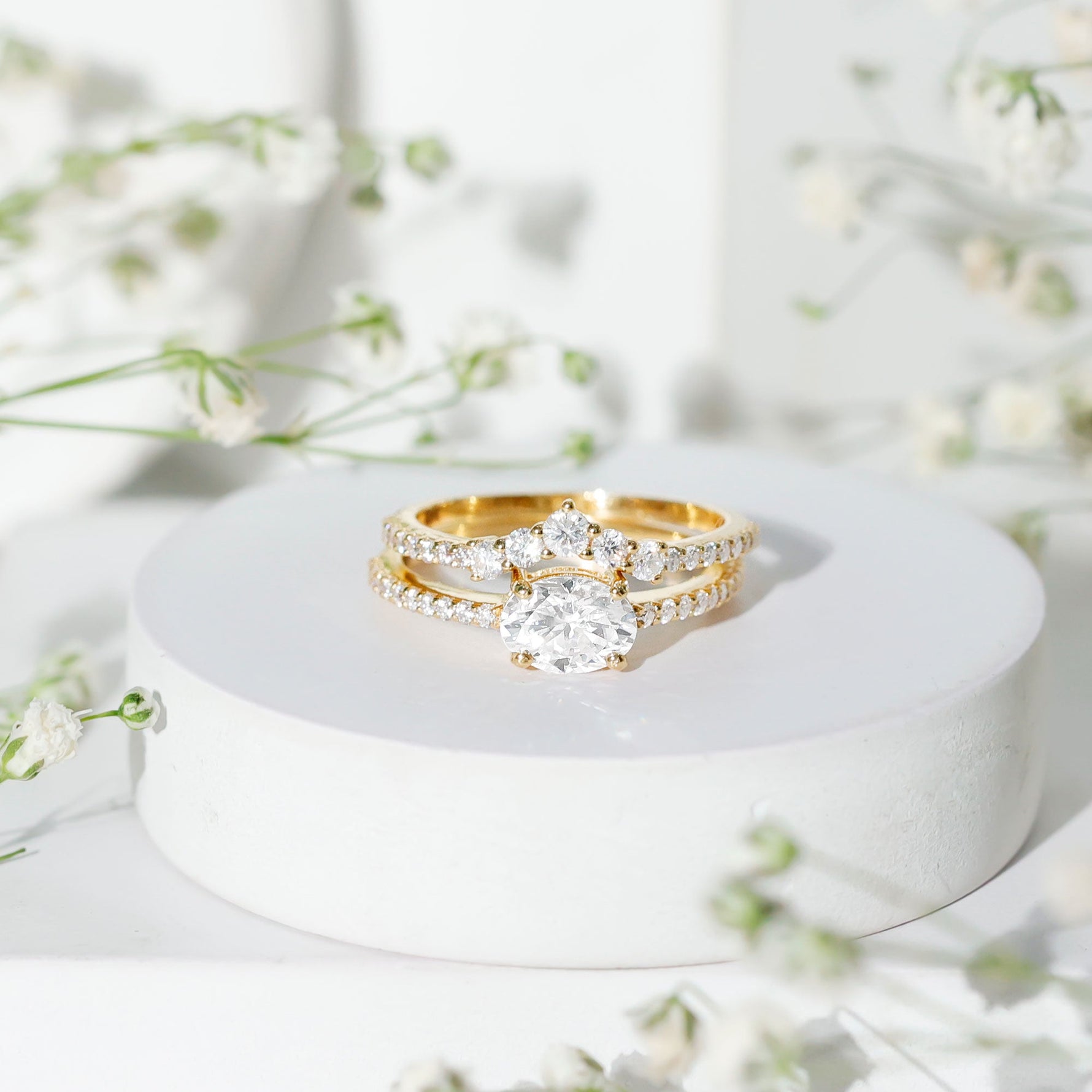 Certified 5X7 MM Lab Grown Diamond Engagement Ring Enhancer