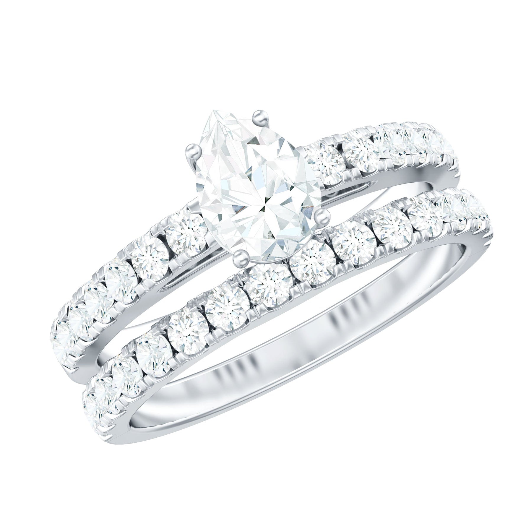 Certified Lab Grown Diamond Engagement Ring With Wedding Band