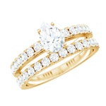 Certified Lab Grown Diamond Engagement Ring With Wedding Band