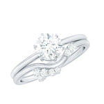 Certified 6 MM Lab Grown Diamond Designer Bridal Ring Set