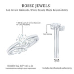 Certified 6 MM Lab Grown Diamond Designer Bridal Ring Set