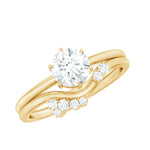 Certified 6 MM Lab Grown Diamond Designer Bridal Ring Set