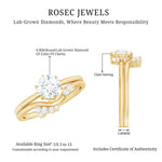 Certified 6 MM Lab Grown Diamond Designer Bridal Ring Set