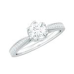 Lab Grown Diamond Solitaire Engagement Ring with Side Stones