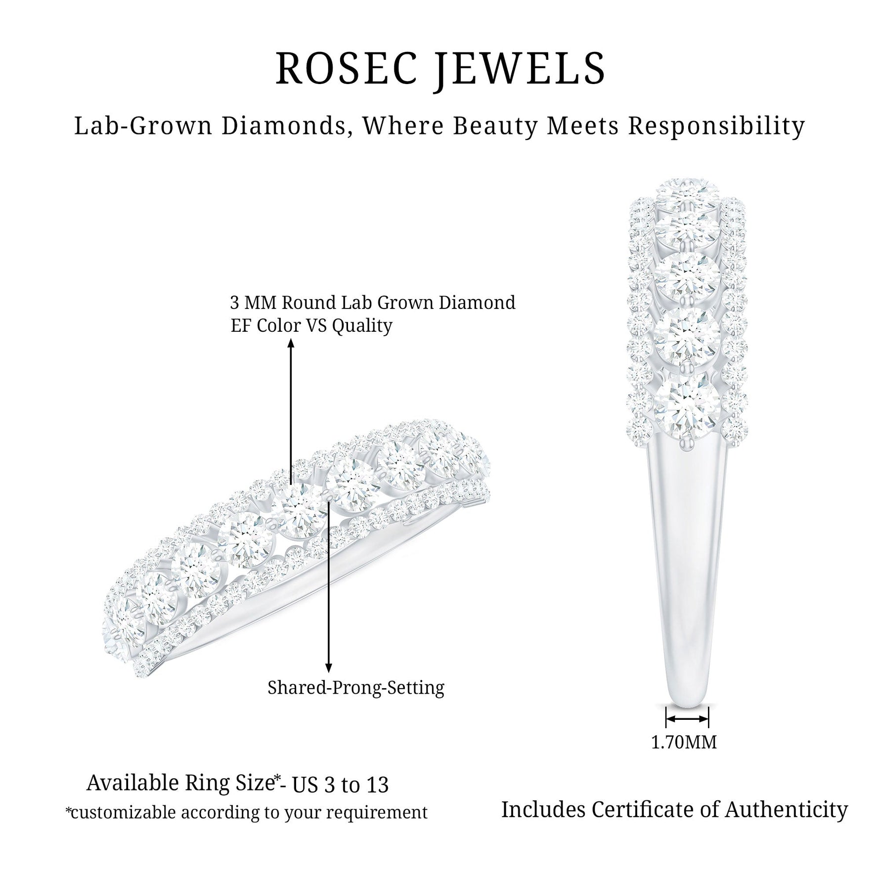 Lab Grown Diamond Wedding Anniversary Ring For Women