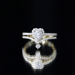 Certified 5 MM Lab Grown Diamond Heart Bridal Ring Set